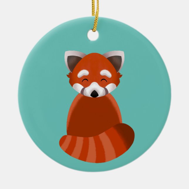 Red Panda flat-style ornament (Front)
