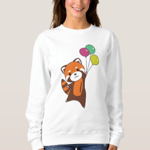 Red Panda Flies Balloons Cute Animals For Kids Sweatshirt