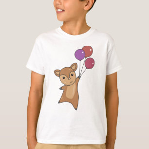 Red Panda Flies Balloons Cute Animals For Kids T-Shirt