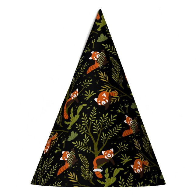 Red Panda Forest Zoo Animal Party Hat (Left)