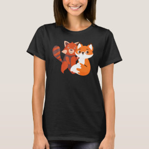 Red Panda Fox Hugging Red Pandas Animal Graphi T-Shirt