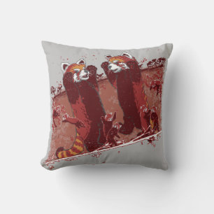 Red Panda Fury Throw Pillow