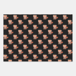 Red Panda Gamer Wrapping Paper Sheet