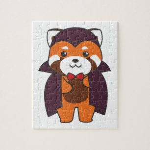 Red Panda Halloween Cute Devil Vampire Costume Jig Jigsaw Puzzle