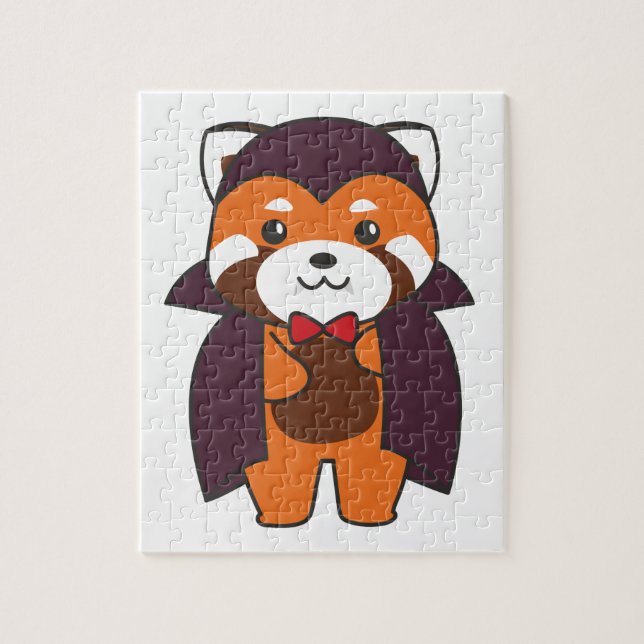 Red Panda Halloween Cute Devil Vampire Costume Jig Jigsaw Puzzle (Vertical)