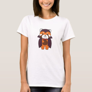 Red Panda Halloween Cute Devil Vampire Costume T-Shirt
