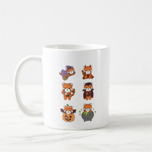 Red Panda Halloween Devil Pumpkin Vampire Costume Coffee Mug