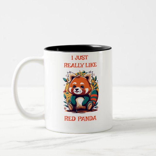 Red Panda, I Just Really Like Red Panda Two-Tone Coffee Mug (Left)