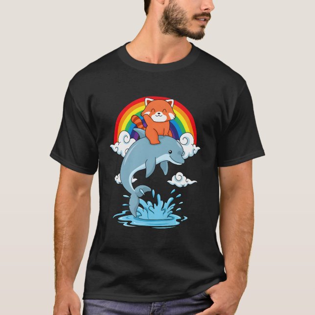 Red Panda Kawaii Red Panda Dolphin Red Panda T-Shirt (Front)