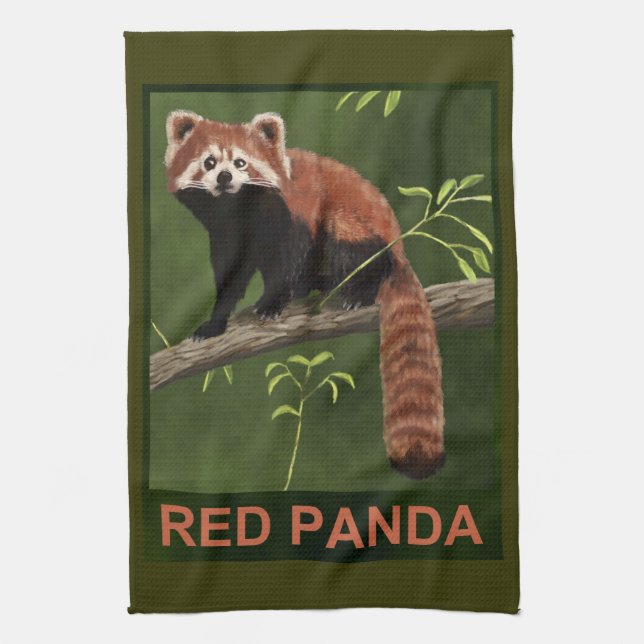 Red Panda Kitchen Towel (Vertical)