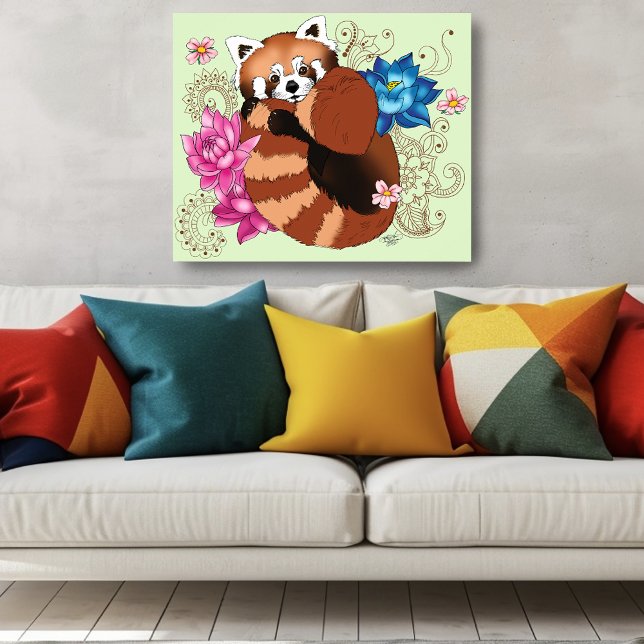 Red Panda Lotus Flowers Henna Poster (Creator Uploaded)
