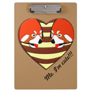 Red Panda Love heart Clipboard