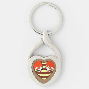 Red Panda Love heart Keychain
