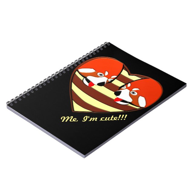 Red Panda Love heart Notebook (Left Side)