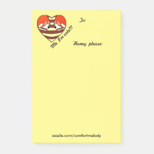 Red Panda Love heart Post-it Notes