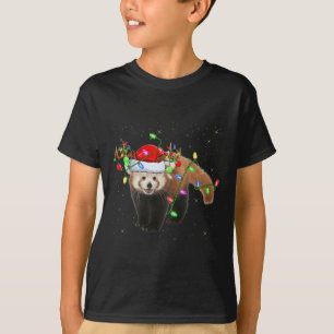 Red Panda Lover Xmas Lighting Santa Red Panda Chri T-Shirt