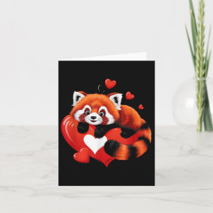 Red Panda Lying On Heart Valentines Day Love Wildl Card