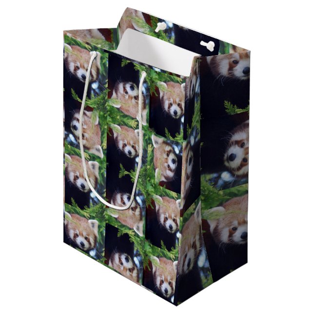 Red Panda Medium Gift Bag (Front Angled)