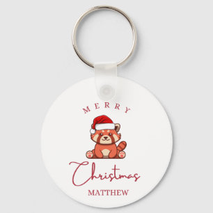 Red panda: Merry Christmas Matthew Keychain