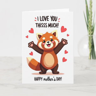 Red Panda Mothers Day Love Card