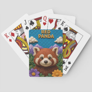 Red Panda Mountain Forest Modern KlayKoo Playing Cards