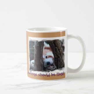 Red Panda Mug -  "Mornings Should Be Illegal"