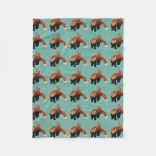 Red Panda & Owl Fleece Blanket