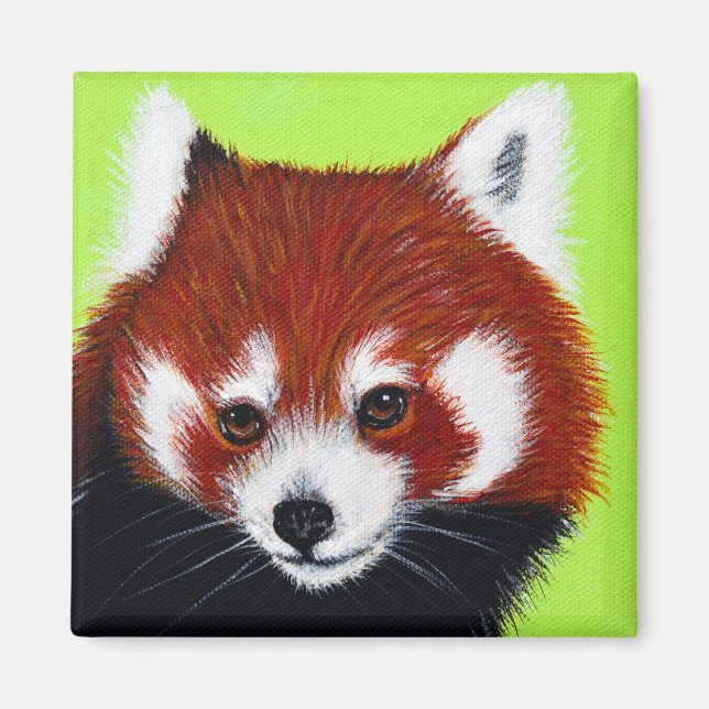 Red Panda Painting Magnet (Front)