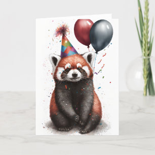 Red Panda Party Greeting Card