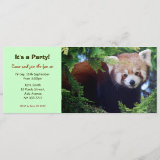 Red Panda Party Invitation