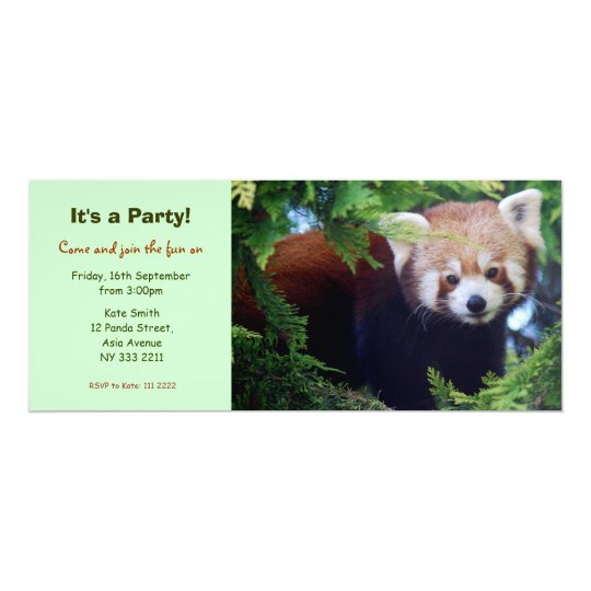 Red Panda Party Invitation