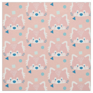 Red Panda Pattern Modern Pink Fabric