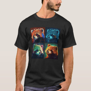 Red Panda Pop Illustration Colourful Animal Women T-Shirt