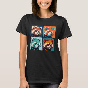 Red Panda Pop Illustration Colourful Animal Women T-Shirt