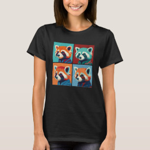 Red Panda Pop Illustration Colourful Animal Women T-Shirt