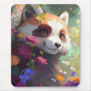 Red Panda Portrait Animal Painting Wildlife Forest Mouse Pad