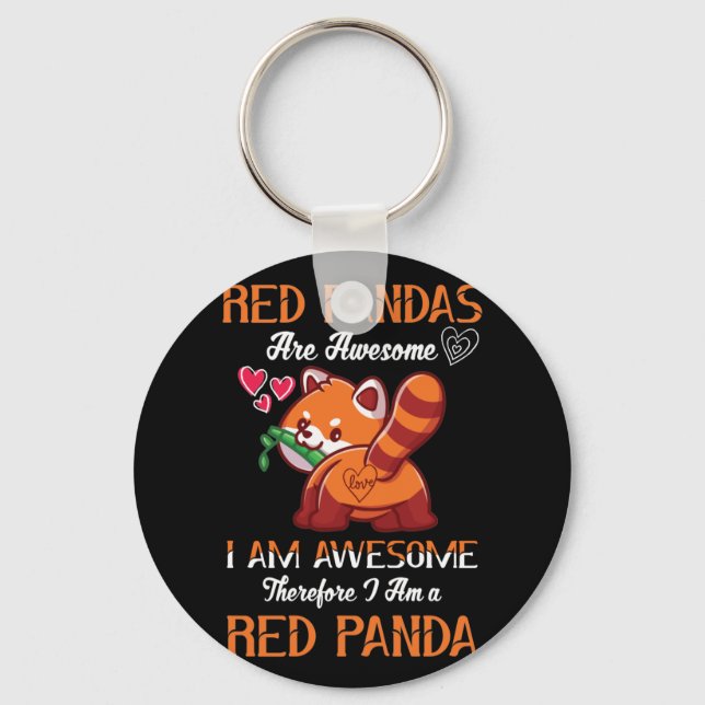 Red Panda Red Panda Lover Red Panda Keychain (Front)