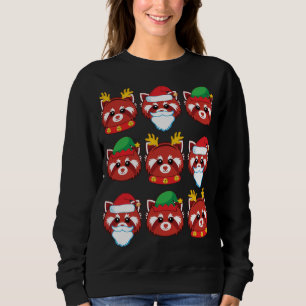 Red Panda Reindeer Elf Santa Claus Costume Merry C Sweatshirt