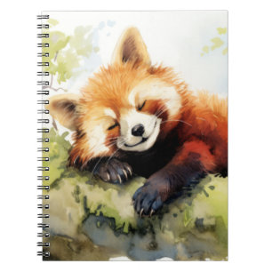 Red Panda Relaxing In Garden Animal Fun Happy Cool Notebook