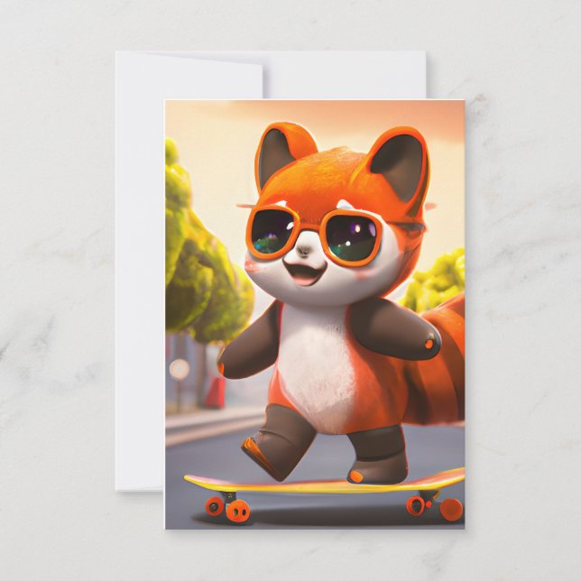 Red Panda Rides  Invitation (Front)