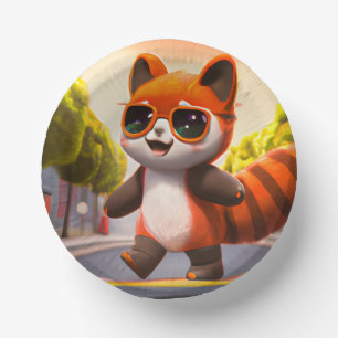 Red Panda Rides Paper Plate