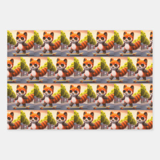 Red Panda Rides       Wrapping Paper Sheet