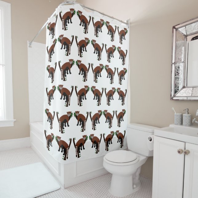 Red Panda Shower Curtain (In Situ)