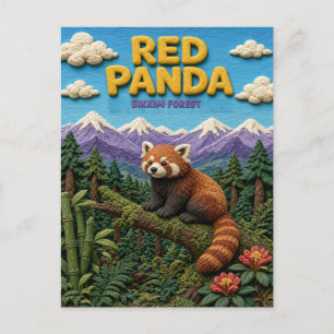 Red Panda Sikkim Forest Modern KlayKoo Postcard
