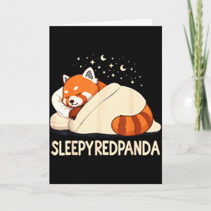Red Panda Sleep Pajamas  Card