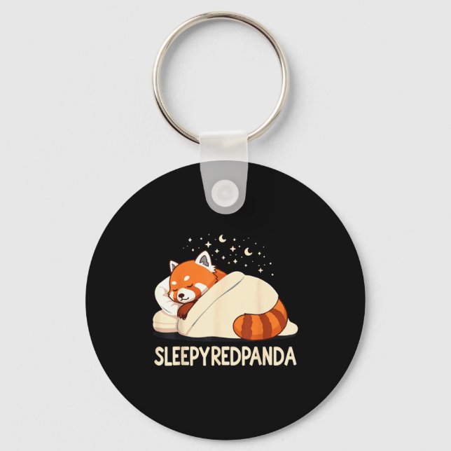 Red Panda Sleep Pajamas  Keychain (Front)