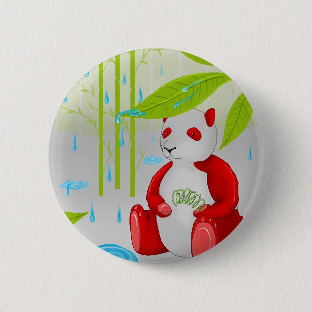 Red Panda Slinky 2 Inch Round Button (Front)