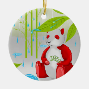 Red Panda Slinky Ceramic Ornament