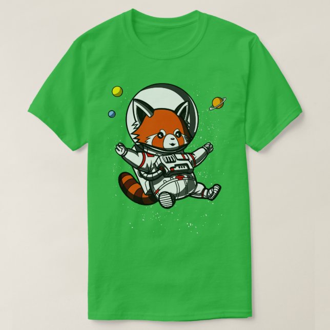 Red Panda Space Astronaut T-Shirt (Design Front)