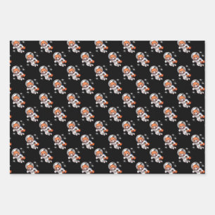 Red Panda Space Astronaut Wrapping Paper Sheet